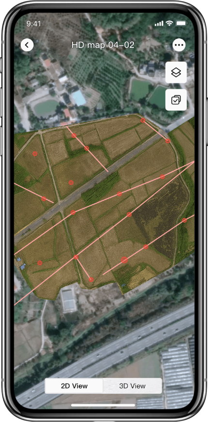 XAG One app HD field mapping and boundary planning screen